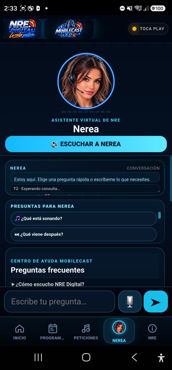 NRE MobileCast 3.5 Release Candidate · Nerea